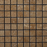 5/8 X 5/8 Noce Travertine Tumbled Mosaic Tile