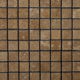 5/8 X 5/8 Noce Travertine Tumbled Mosaic Tile