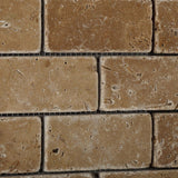 2 X 4 Noce Travertine Tumbled Brick Mosaic Tile