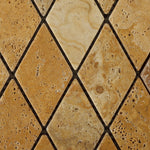 Gold / Yellow Travertine 2 X 4 Tumbled Diamond Mosaic Tile