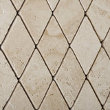 Ivory Travertine 2 X 4 Tumbled Diamond Mosaic Tile