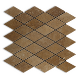 Noce Travertine 2 X 4 Tumbled Diamond Mosaic Tile