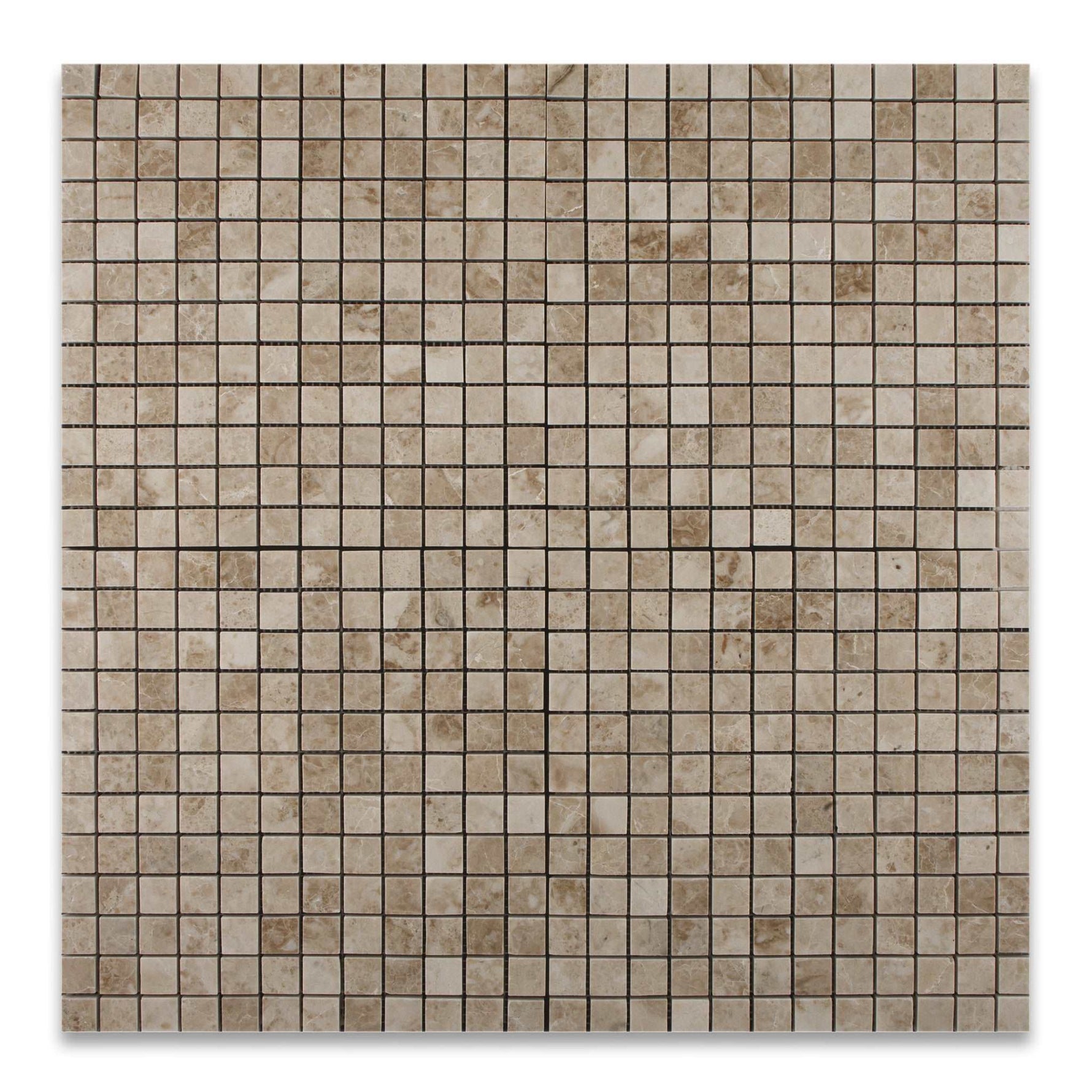 1 X 1 Cappuccino Marble Polished Mosaic Tile