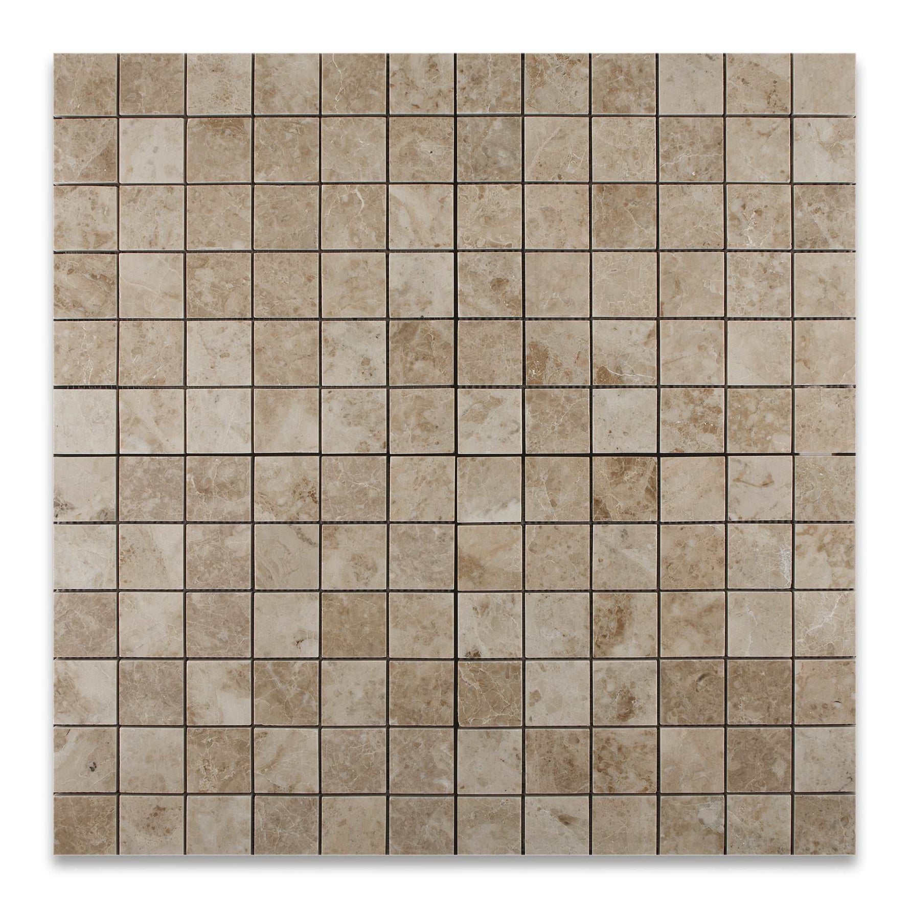 2 X 2 Cappuccino Marble Polished Mosaic Tile