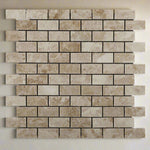 1 X 2 Cappuccino Marble Polished Brick Mosaic Tile-Marble Mosaic-American Tile Depot