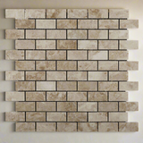 1 X 2 Cappuccino Marble Polished Brick Mosaic Tile