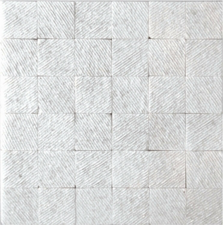 Precious Stone Textured Thassos Square Marble Mosaic Tile-American Tile Depot