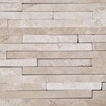 Durango Cream Travertine Polished & Split-faced (Mix )Random Strip Mosaic Tile