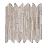 Durango Cream Travertine Polished & Split-Faced (Mix) Random Strip Mosaic Tile-Travertine Mosaic-American Tile Depot