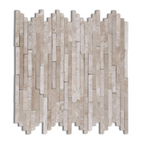 Durango Cream Travertine Polished & Split-Faced (Mix) Random Strip Mosaic Tile