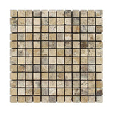 1 X 1 Philadelphia Travertine Tumbled Mosaic Tile-Travertine Mosaic-American Tile Depot