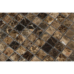 1 X 1 Emperador Dark Marble Polished Mosaic Tile