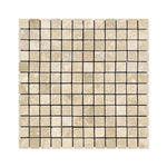 1 X 1 Durango Cream Travertine Tumbled Mosaic Tile