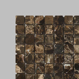 1 X 1 Emperador Dark Marble Tumbled Mosaic Tile-Marble Mosaic-American Tile Depot