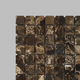 1 X 1 Emperador Dark Marble Tumbled Mosaic Tile