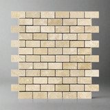 1 X 2 Durango Cream Travertine Tumbled Brick Mosaic Tile