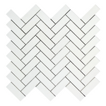 Thassos White Marble Honed 1 x 3 Herringbone Mosaic Tile-Marble Mosaic-American Tile Depot