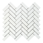 Thassos White Marble Honed 1 x 3 Herringbone Mosaic Tile-Marble Mosaic-American Tile Depot