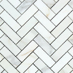 Calacatta Gold Marble Honed 1 x 3 Herringbone Mosaic Tile-Marble Mosaic-American Tile Depot