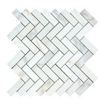 Calacatta Gold Marble Polished 1 x 3 Herringbone Mosaic Tile-Marble Mosaic-American Tile Depot