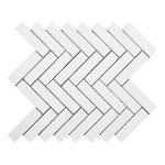 Thassos White Marble Honed 1 x 4 Herringbone Mosaic Tile-Marble Mosaic-American Tile Depot