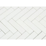 Thassos White Marble Honed 1 x 4 Herringbone Mosaic Tile