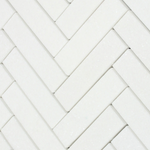 Thassos White Marble Polished 1.25 x 6 Herringbone Mosaic Tile-Marble Mosaic-American Tile Depot