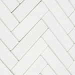 Thassos White Marble Polished 1.25 x 6 Herringbone Mosaic Tile-Marble Mosaic-American Tile Depot