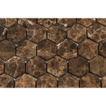 Emperador Dark Marble Tumbled 2" Hexagon Mosaic Tile