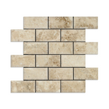 2 X 4 Cappuccino Marble Polished & Beveled Brick Mosaic Tile