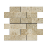 2 X 4 Cappuccino Marble Polished Brick Mosaic Tile