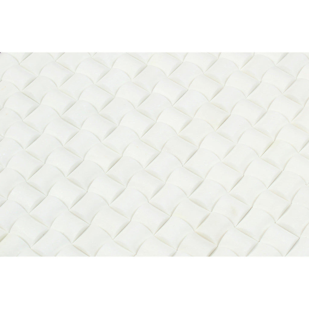 Thassos White Marble Polished 3D Small Bread Mosaic Tile