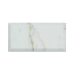 3 X 6 Calacatta Gold Marble Polished & Deep-Beveled Field Tile