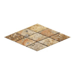 3 X 6 Scabos Travertine Diamond / Rhomboid Honed & Beveled Mosaic Tile-Travertine Mosaic-American Tile Depot