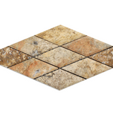 3 X 6 Scabos Travertine Diamond / Rhomboid Honed & Beveled Mosaic Tile