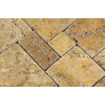 Scabos Travertine 4-Pieced OPUS Mini-Pattern Tumbled Mosaic Tile