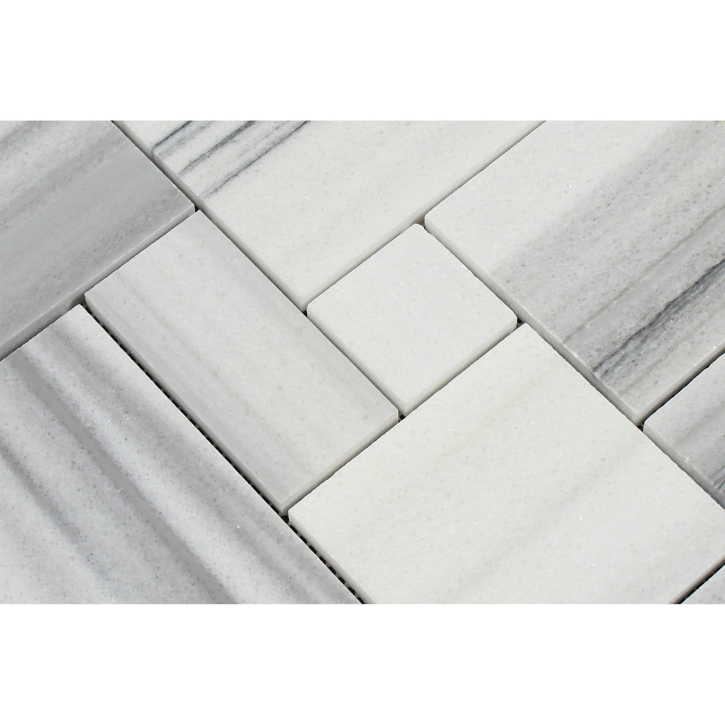 Mink Marmara Equator Marble 4-Pieced OPUS Mini-Pattern Polished Mosaic Tile