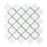 Thassos White Marble Polished Lantern Arabesque Mosaic Tile-Marble Mosaic-American Tile Depot