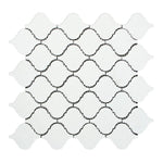 Thassos White Marble Polished Lantern Arabesque Mosaic Tile-Marble Mosaic-American Tile Depot