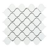 Thassos White Marble Polished Lantern Arabesque Mosaic Tile-Marble Mosaic-American Tile Depot