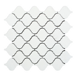 Thassos White Marble Honed Lantern Arabesque Mosaic Tile