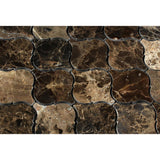 Emperador Dark Marble Polished Lantern Arabesque Mosaic Tile