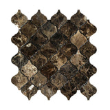 Emperador Dark Marble Polished Lantern Arabesque Mosaic Tile-Marble Mosaic-American Tile Depot