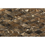 Emperador Dark Marble Polished 1" Diamond Mosaic Tile