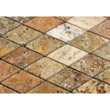 Scabos Travertine 2 X 4 Tumbled Diamond Mosaic Tile