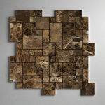 Emperador Dark Marble Polished Mini Versailles Mosaic Tile-Marble Mosaic-American Tile Depot