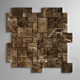 Emperador Dark Marble Polished Mini Versailles Mosaic Tile