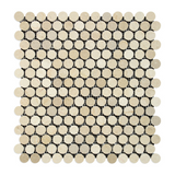 Crema Marfil Marble Polished Penny Round Mosaic Tile