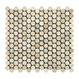 Crema Marfil Marble Honed Penny Round Mosaic Tile