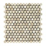 Crema Marfil Marble Honed Penny Round Mosaic Tile-Marble Mosaic-American Tile Depot